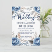 Boheemse romantische blauwe en grijze pioenrozen b kaart (Staand voorkant)