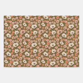 Boheemse romantische bloem bruiloft shower inpakpapier vel