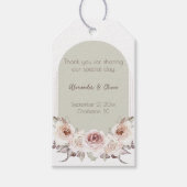 Boheemse Roos boog bruiloft Cadeaulabel (Voorkant)