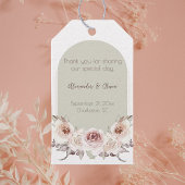 Boheemse Roos boog bruiloft Cadeaulabel