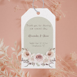 Boheemse Roos boog bruiloft Cadeaulabel