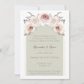 Boheemse Roos boog bruiloft Kaart (Voorkant)