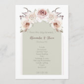 Boheemse Roos boog bruiloft Programmakaart (Voorkant)