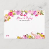 Boheemse roze rozen afstuderen advies wensen informatiekaartje (Voorkant)