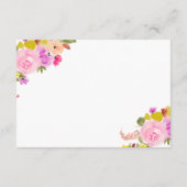 Boheemse roze rozen afstuderen advies wensen informatiekaartje (Achterkant)