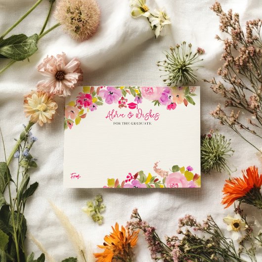 Boheemse roze rozen afstuderen advies wensen informatiekaartje