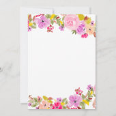 Boheemse roze rozen wilde bloemen lente afstuderen bedankkaart (Achterkant)