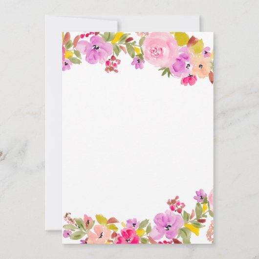 Boheemse roze rozen wilde bloemen lente afstuderen bedankkaart (Achterkant)