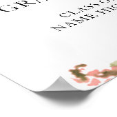 Boheemse roze rozen wilde bloemen lente afstuderen poster (Hoek)