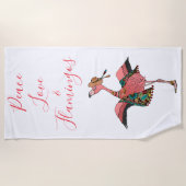 Boheemse Roze Vrede Liefde en Flamingos Strandlake Strandlaken (Voorkant)