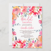 Boheemse roze waterverf bloemen vrijgezellenfeest kaart (Voorkant)