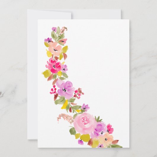 Boheemse roze wilde bloemen lente baby shower kaart (Achterkant)