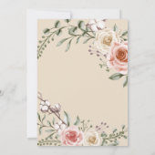 Boheemse Rustic | Vintage Rose Bruiloftsborrel Kaart (Achterkant)