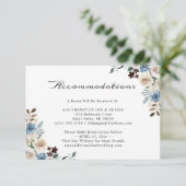 Boheemse rustieke bloemen bruiloft accommodaties informatiekaartje (Staand voorkant)