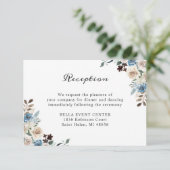 Boheemse Rustieke Bloemen Huwelijksreceptie Detail Informatiekaartje (Staand voorkant)