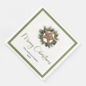 Boheemse rustieke dennenkrans kerst servetten (Hoek)