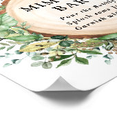 Boheemse Rustieke Groene Mimosa Bar Huwelijk Poster (Hoek)