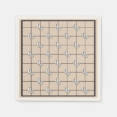 Boheemse Rustieke Winter Koffieboon Bruin Plaid Servet (Voorkant)