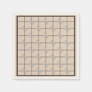 Boheemse Rustieke Winter Koffieboon Bruin Plaid Servet