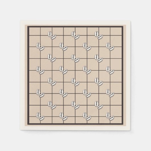 Boheemse Rustieke Winter Koffieboon Bruin Plaid Servet (Voorkant)