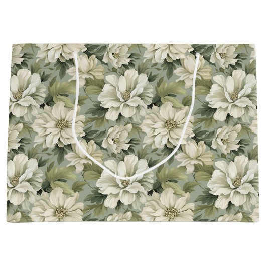 Boheemse salie groene bloemen groot cadeauzakje (Voorkant)