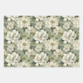 Boheemse salie groene bloemen inpakpapier vel (Voorkant 3)