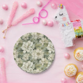 Boheemse salie groene bloemen papieren bordje (Feest)