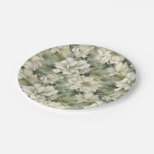 Boheemse salie groene bloemen papieren bordje (Gekanteld)