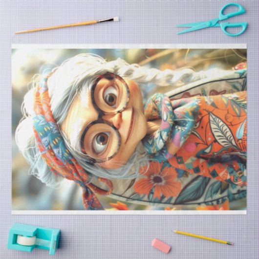 Boheemse Salie Oma Hippie Decoupage Tissuepapier (Craft)