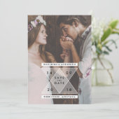 Boheemse Save the Date | Chic Driehoeken (Staand voorkant)