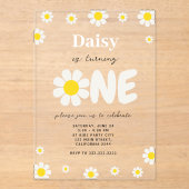 Boheemse Schattigee moderne Daisy Flowers 1e verja Acryl Uitnodigingen (Voorkant)