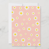 Boheemse Schattigee Roze Daisy Bloemen 1e Verjaard Kaart (Achterkant)