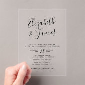 Boheemse scriptkalligrafie bruiloft acryl uitnodigingen (Insitu (Draagbaar))