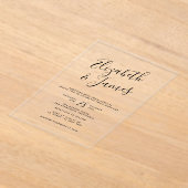 Boheemse scriptkalligrafie bruiloft acryl uitnodigingen (Laagn)