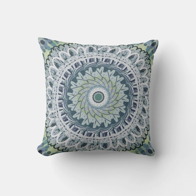Boheemse Shabby Chic Mandala Stip Art Design Kussen (Voorkant)