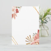 Boheemse sierbloemen Roos Uitnodiging (Staand voorkant)