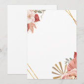 Boheemse sierbloemen Roos Uitnodiging (Voorkant / Achterkant)