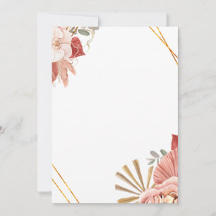 Boheemse sierbloemen Roos Uitnodiging