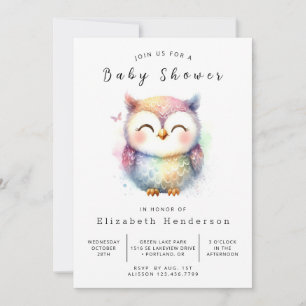 Boheemse sierlijke uil Baby shower Kaart
