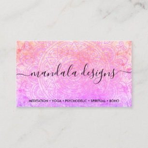 Boheemse Spirituele Roze Mandala Boho Visitekaartje