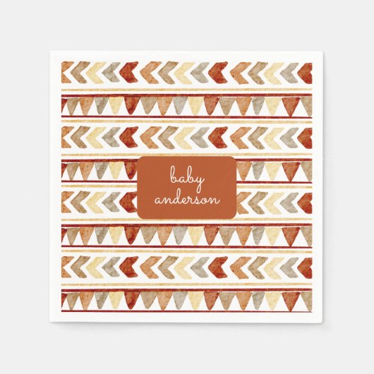 Boheemse stampatroon Baby shower Servet (Voorkant)