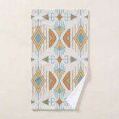 Boheemse stampijlen, abrikoos, turkoois, roest bad handdoek (Handdoek)