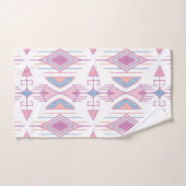 Boheemse stampijlen, blauw, roze, perzik bad handdoek (Handdoek)