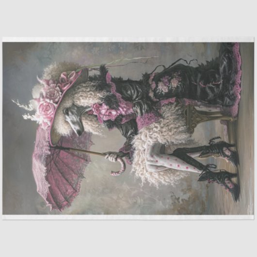 Boheemse standaard poedel decoupage tissuepapier (Voorkant)