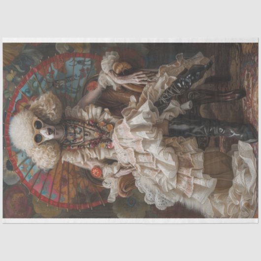 Boheemse Standaard Poodle Decoupage Tissuepapier (Voorkant)