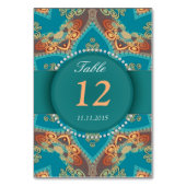 Boheemse ster bruiloft receptie tafel nummer Kaart (Achterkant)