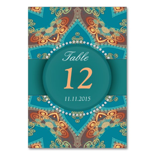 Boheemse ster bruiloft receptie tafel nummer Kaart (Voorkant)