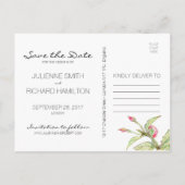 Boheemse stijl Bloemenbruiloft Save the Date Aankondigingskaart (Achterkant)