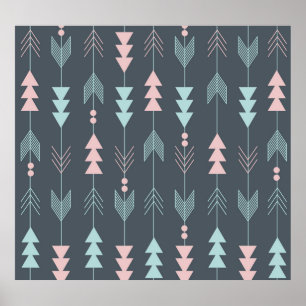 Boheemse stijl Boho: etnisch naadloos patroon Poster