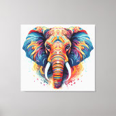 Boheemse stijl olifant canvas afdruk (Voorkant)